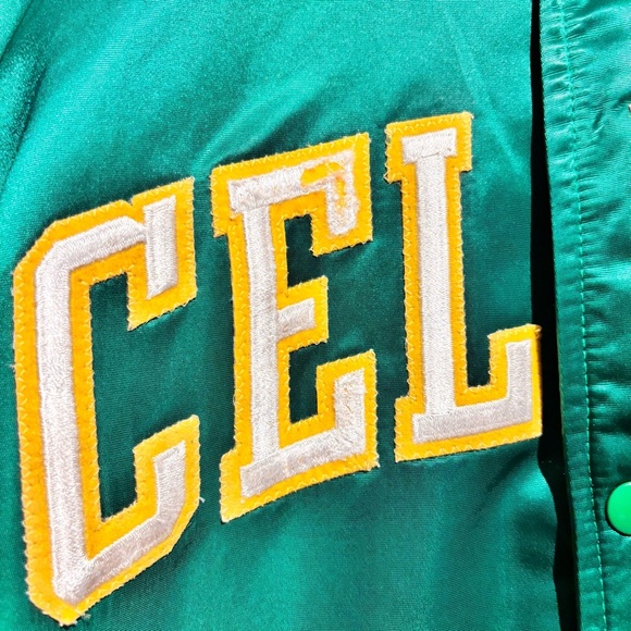 Vintage Boston Celtics Starter Jacket XL 80s 90s NBA Green Satin Bomber - Picture 4 of 16